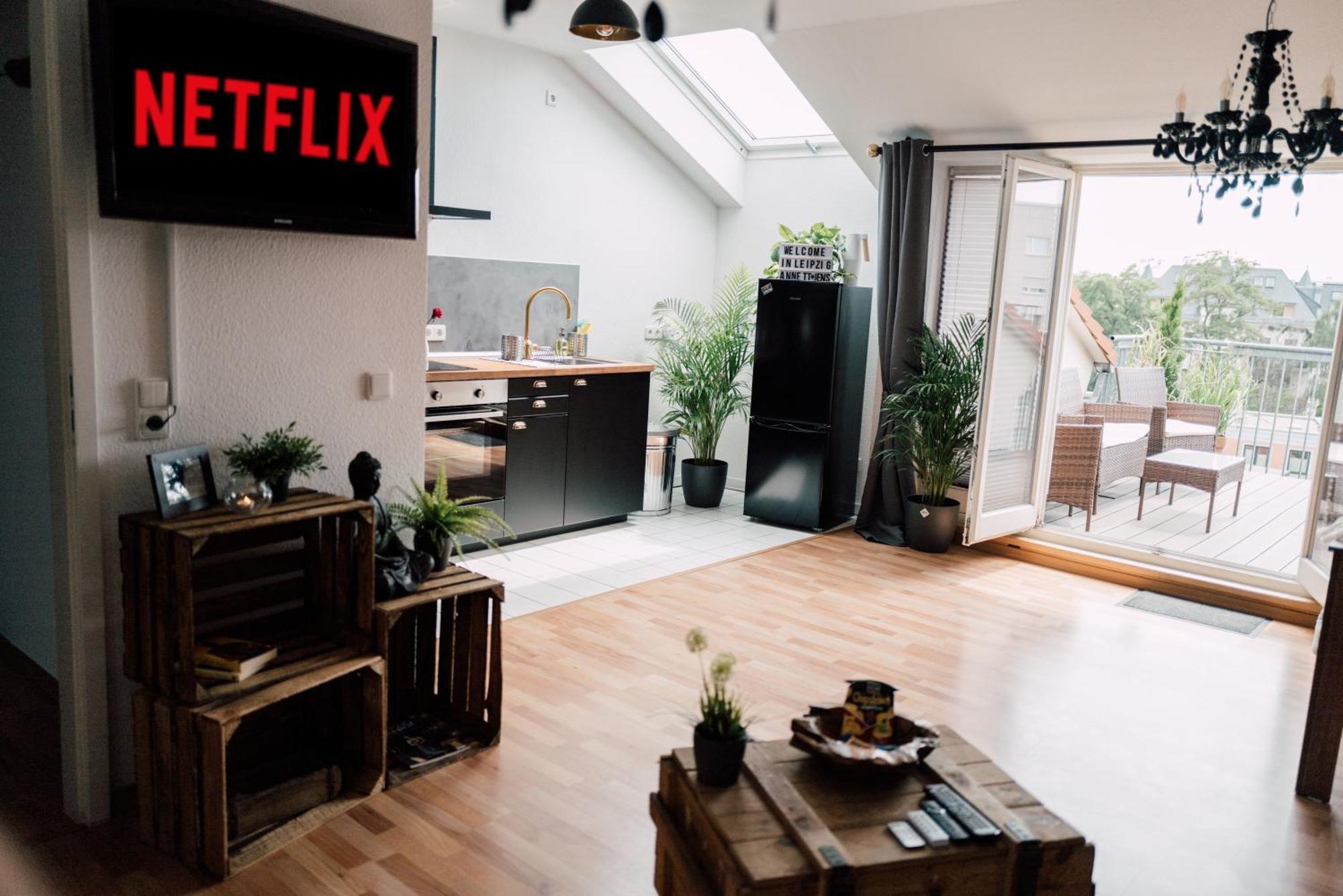 Rooftop Buddha Lounge - Im Dachgeschoss In Mit Waschmaschine Und Netflix Apartment Leipzig